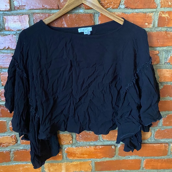 Black Flair Sleeve Top - Picture 1 of 4